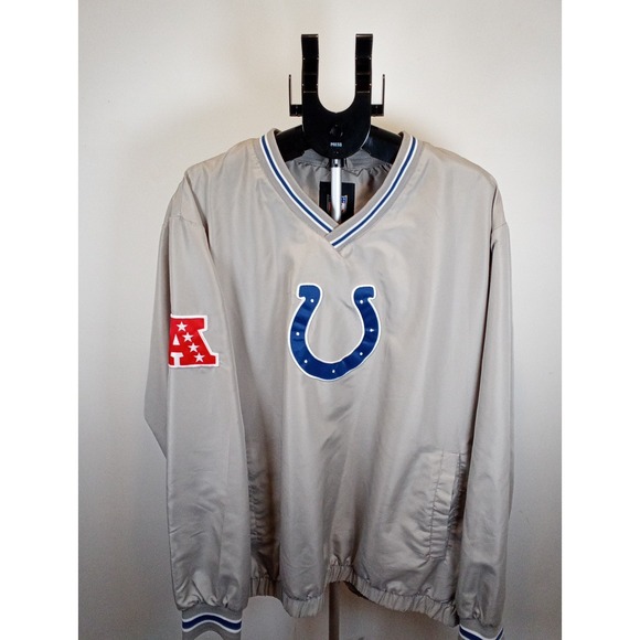 Men's NFL Indianapolis Colts Gray Pullover Jacket Size XXL With Embroidery‎ - Picture 1 of 4